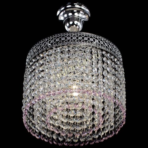 Люстра Венеция Капель №1 с подвесом Розовая в Кирове Гусь Хрустальный