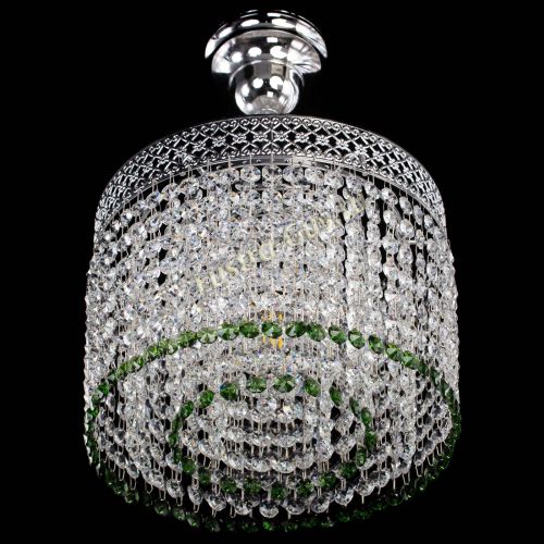 Люстра Венеция Капель №1 с подвесом Зеленая в Кирове Гусь Хрустальный