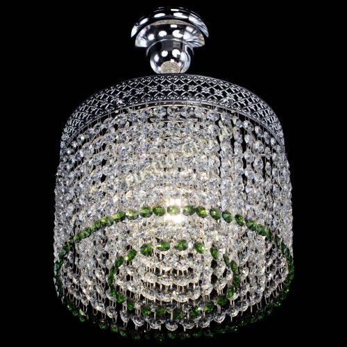 Люстра Венеция Капель №1 с подвесом Зеленая в Кирове Гусь Хрустальный