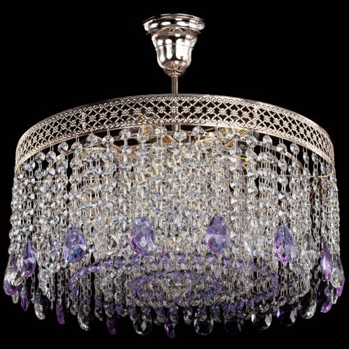 Люстра Венеция Капель журавлик фиолетовая в Кирове Гусь Хрустальный