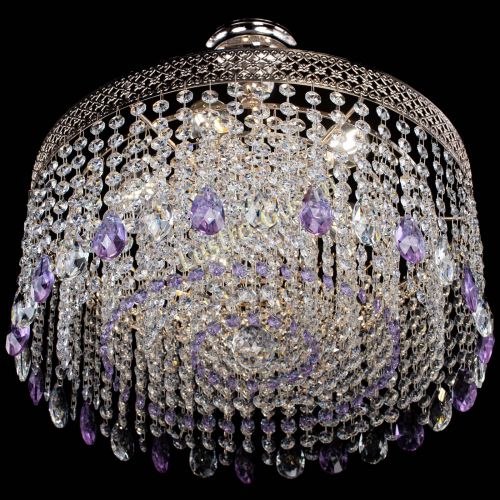 Люстра Венеция Капель журавлик фиолетовая в Кирове Гусь Хрустальный