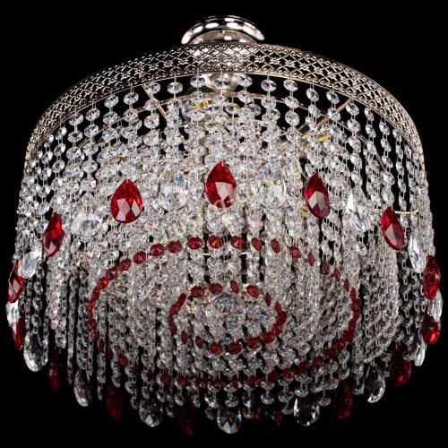 Люстра Венеция Капель журавлик красная в Кирове Гусь Хрустальный
