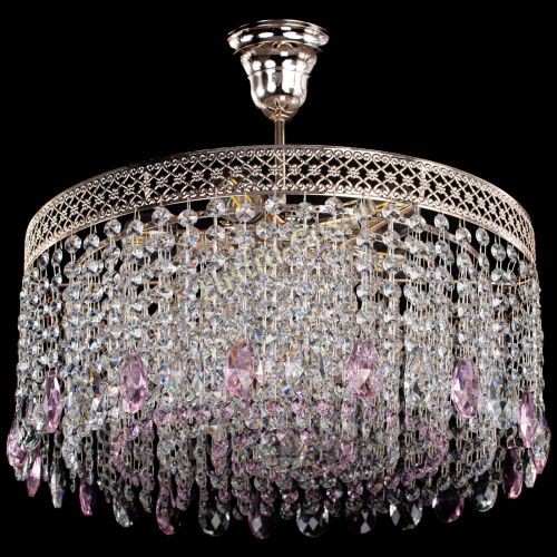 Люстра Венеция Капель журавлик розовая в Кирове Гусь Хрустальный