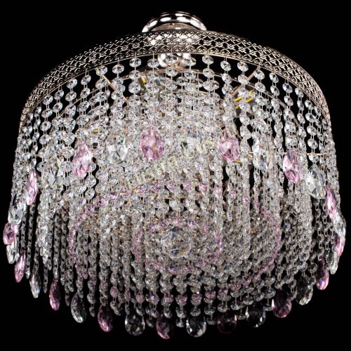 Люстра Венеция Капель журавлик розовая в Кирове Гусь Хрустальный