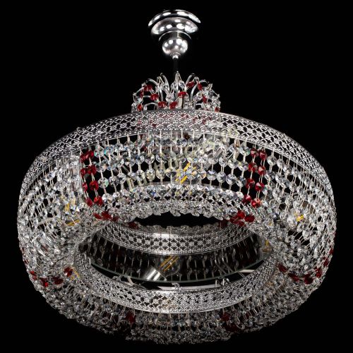 Люстра Венеция Кольцо с подвесом Красная в Кирове Гусь Хрустальный