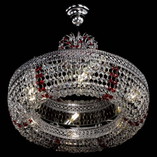 Люстра Венеция Кольцо с подвесом Красная в Кирове Гусь Хрустальный
