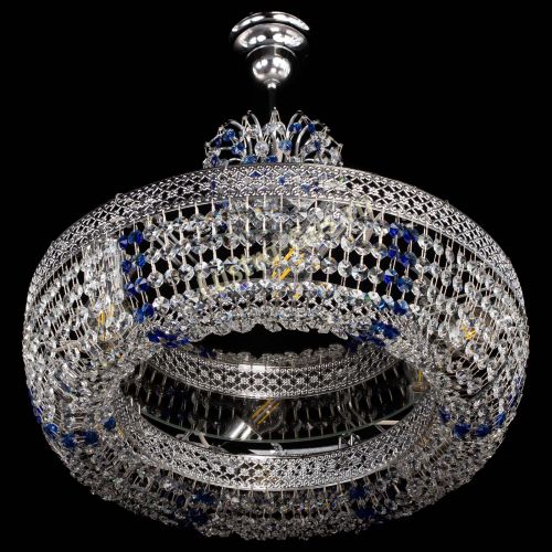 Люстра Венеция Кольцо с подвесом Синяя в Кирове Гусь Хрустальный