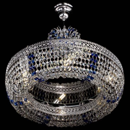 Люстра Венеция Кольцо с подвесом Синяя в Кирове Гусь Хрустальный