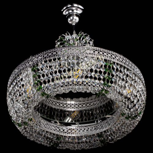 Люстра Венеция Кольцо с подвесом Зеленая в Кирове Гусь Хрустальный