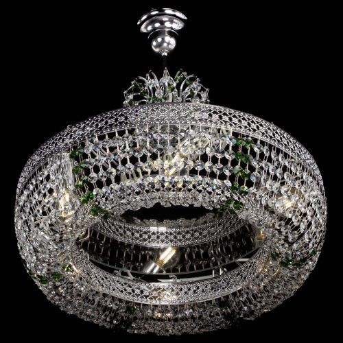 Люстра Венеция Кольцо с подвесом Зеленая в Кирове Гусь Хрустальный