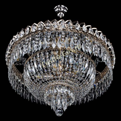 Люстра Водопад перо №8 с подвесом в Кирове Гусь Хрустальный