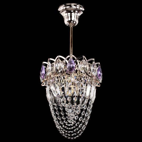 Люстра Водоворот №1 мини с подвесом фиолетовая в Кирове Гусь Хрустальный