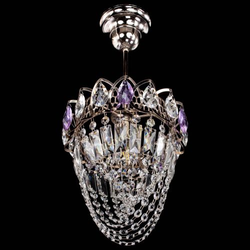 Люстра Водоворот №1 мини с подвесом фиолетовая в Кирове Гусь Хрустальный