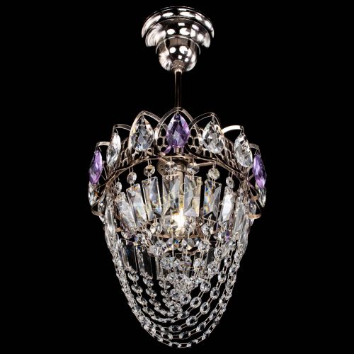 Люстра Водоворот №1 мини с подвесом фиолетовая в Кирове Гусь Хрустальный