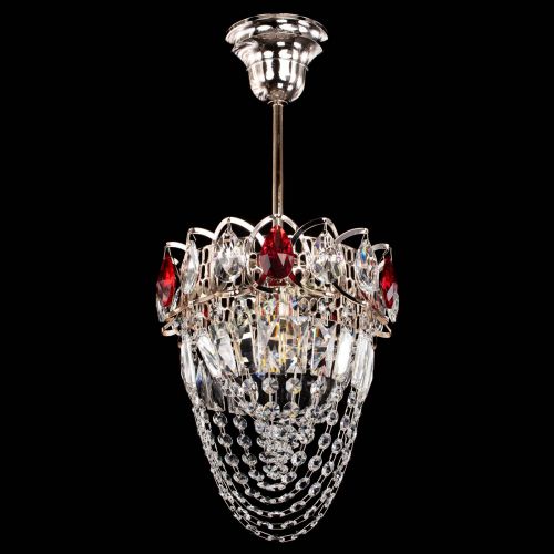 Люстра Водоворот №1 мини с подвесом красная в Кирове Гусь Хрустальный