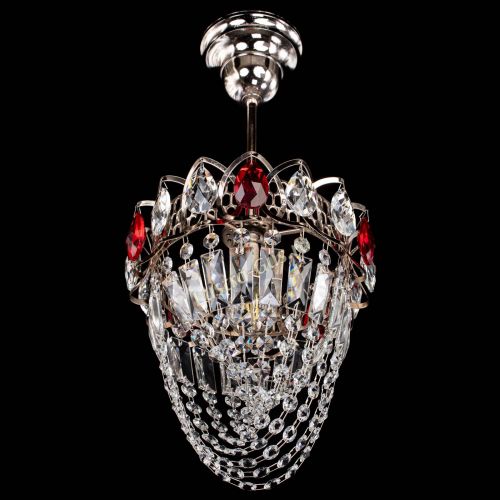 Люстра Водоворот №1 мини с подвесом красная в Кирове Гусь Хрустальный