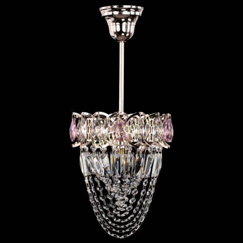 Люстра Водоворот №1 мини с подвесом розовая в Кирове Гусь Хрустальный