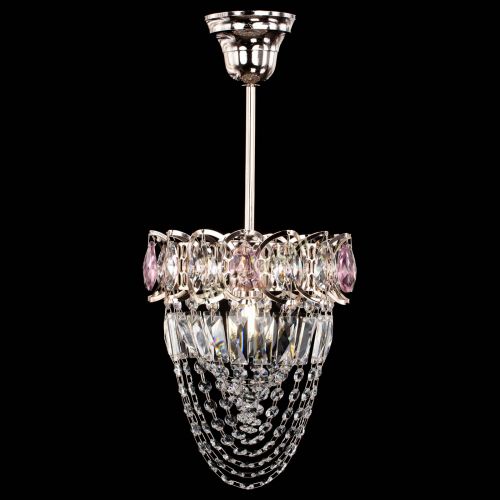 Люстра Водоворот №1 мини с подвесом розовая в Кирове Гусь Хрустальный