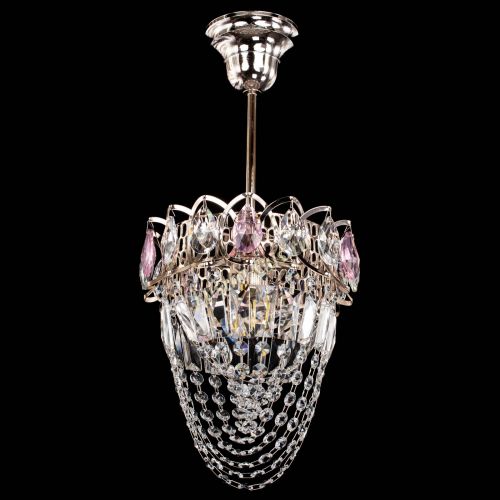 Люстра Водоворот №1 мини с подвесом розовая в Кирове Гусь Хрустальный