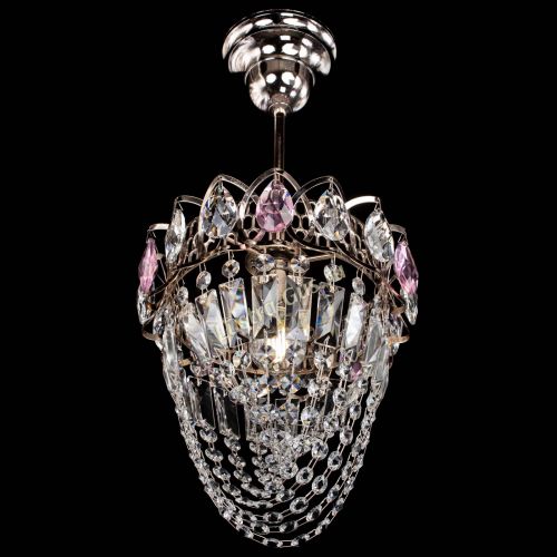 Люстра Водоворот №1 мини с подвесом розовая в Кирове Гусь Хрустальный