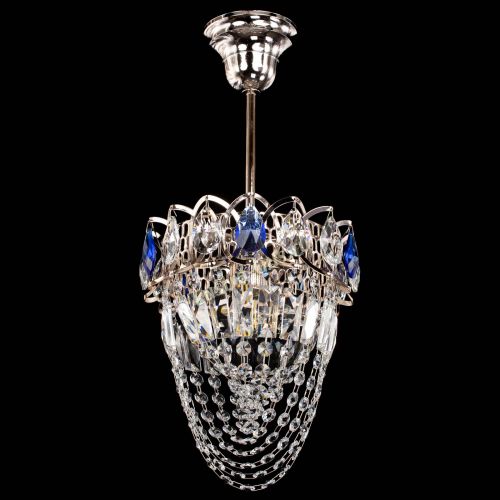 Люстра Водоворот №1 мини с подвесом синяя в Кирове Гусь Хрустальный