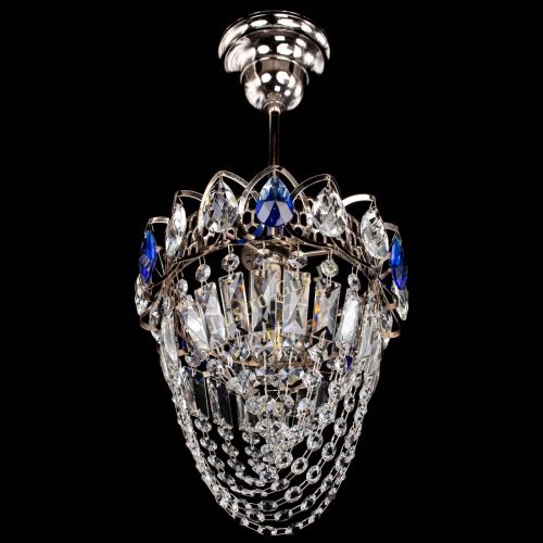 Люстра Водоворот №1 мини с подвесом синяя в Кирове Гусь Хрустальный