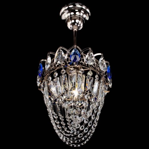 Люстра Водоворот №1 мини с подвесом синяя в Кирове Гусь Хрустальный