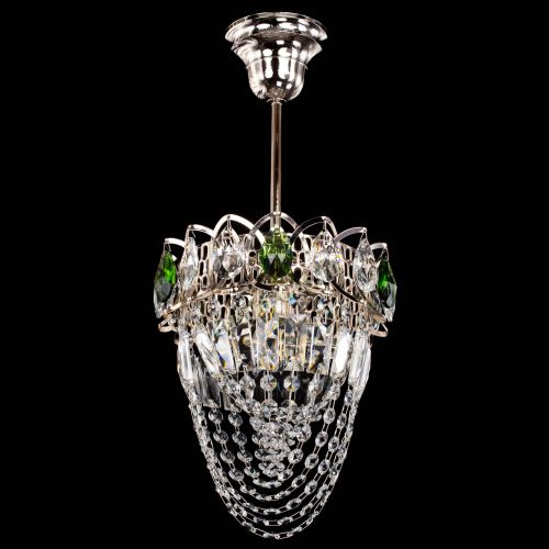 Люстра Водоворот №1 мини с подвесом зеленая в Кирове Гусь Хрустальный