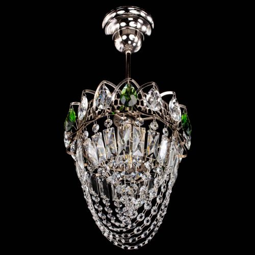 Люстра Водоворот №1 мини с подвесом зеленая в Кирове Гусь Хрустальный