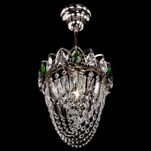 Люстра Водоворот №1 мини с подвесом зеленая в Кирове Гусь Хрустальный