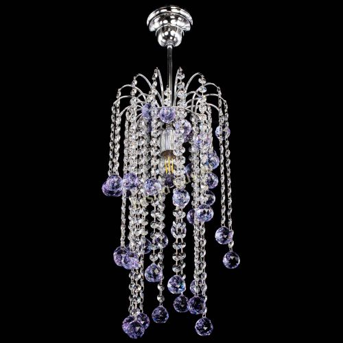 Люстра Зима каскад шар 30 фиолетовая в Кирове Гусь Хрустальный