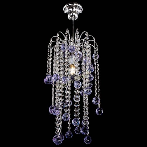 Люстра Зима каскад шар 30 фиолетовая в Кирове Гусь Хрустальный