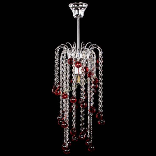 Люстра Зима каскад шар 30 красная в Кирове Гусь Хрустальный