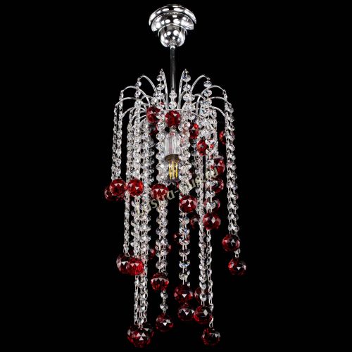 Люстра Зима каскад шар 30 красная в Кирове Гусь Хрустальный