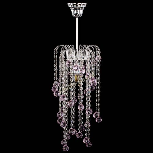 Люстра Зима каскад шар 30 розовая в Кирове Гусь Хрустальный