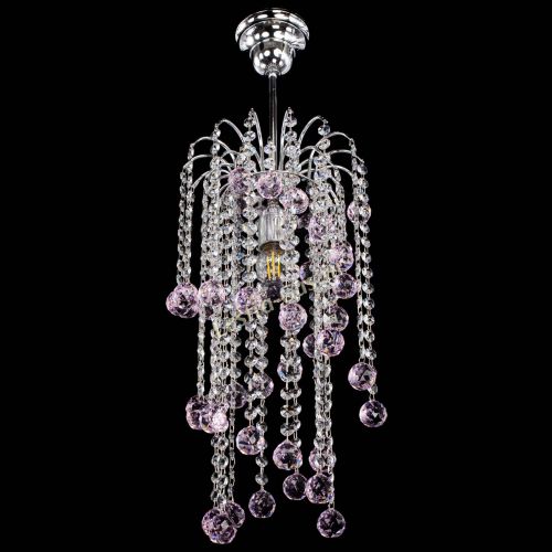 Люстра Зима каскад шар 30 розовая в Кирове Гусь Хрустальный