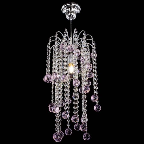 Люстра Зима каскад шар 30 розовая в Кирове Гусь Хрустальный