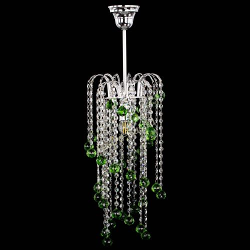 Люстра Зима каскад шар 30 зеленая в Кирове Гусь Хрустальный