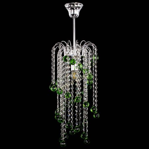 Люстра Зима каскад шар 30 зеленая в Кирове Гусь Хрустальный