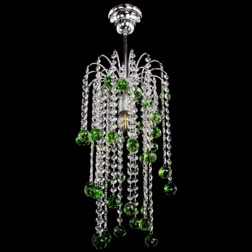 Люстра Зима каскад шар 30 зеленая в Кирове Гусь Хрустальный