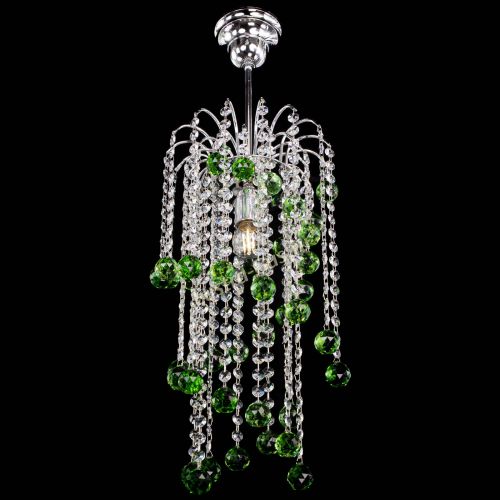 Люстра Зима каскад шар 30 зеленая в Кирове Гусь Хрустальный