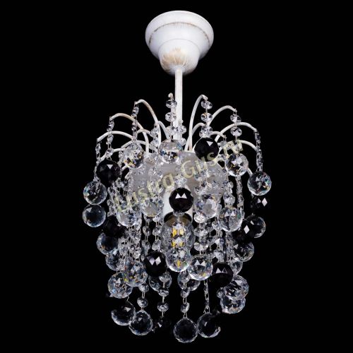 Люстра Зима шар черная (белая патина)  в Кирове Гусь Хрустальный