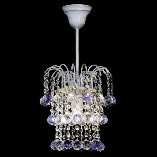 Люстра Зима шар фиолетовая (белая патина)  в Кирове Гусь Хрустальный