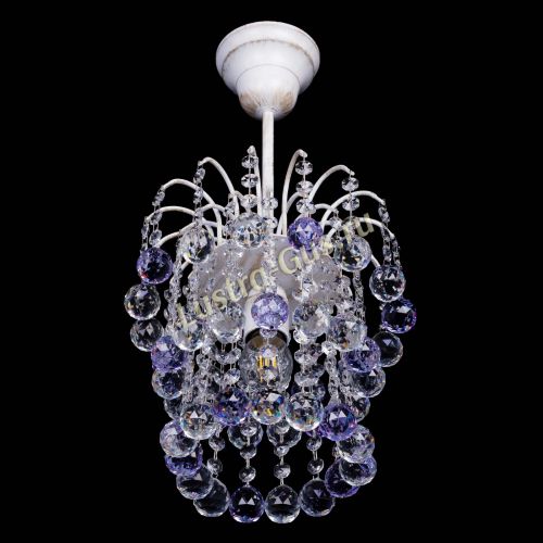 Люстра Зима шар фиолетовая (белая патина)  в Кирове Гусь Хрустальный