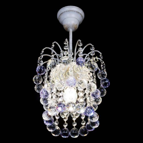 Люстра Зима шар фиолетовая (белая патина)  в Кирове Гусь Хрустальный