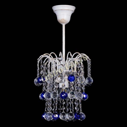 Люстра Зима шар синяя (белая патина)  в Кирове Гусь Хрустальный