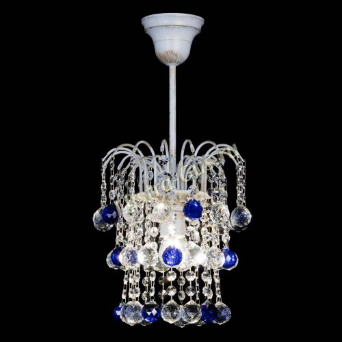 Люстра Зима шар синяя (белая патина)  в Кирове Гусь Хрустальный