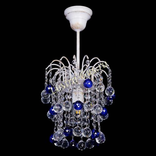 Люстра Зима шар синяя (белая патина)  в Кирове Гусь Хрустальный