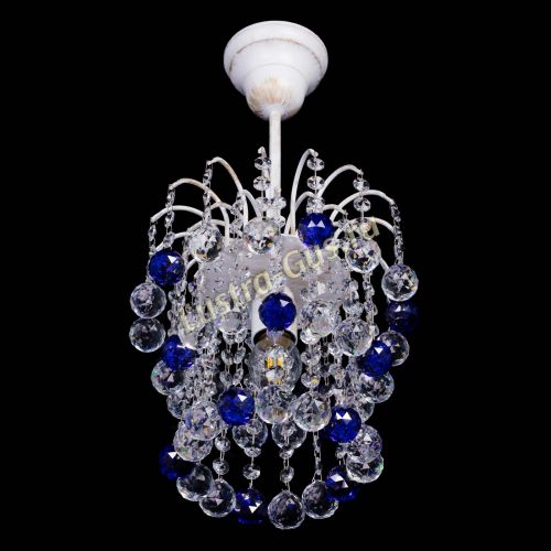 Люстра Зима шар синяя (белая патина)  в Кирове Гусь Хрустальный