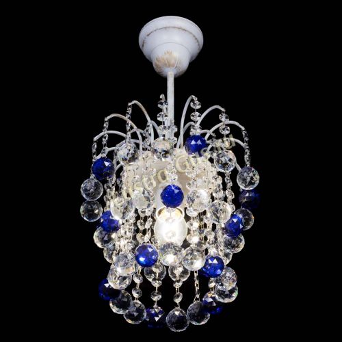 Люстра Зима шар синяя (белая патина)  в Кирове Гусь Хрустальный